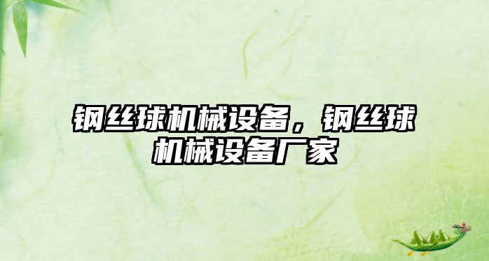 鋼絲球機械設備，鋼絲球機械設備廠家