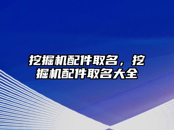 挖掘機配件取名，挖掘機配件取名大全