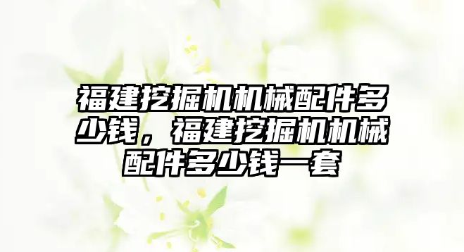 福建挖掘機機械配件多少錢，福建挖掘機機械配件多少錢一套