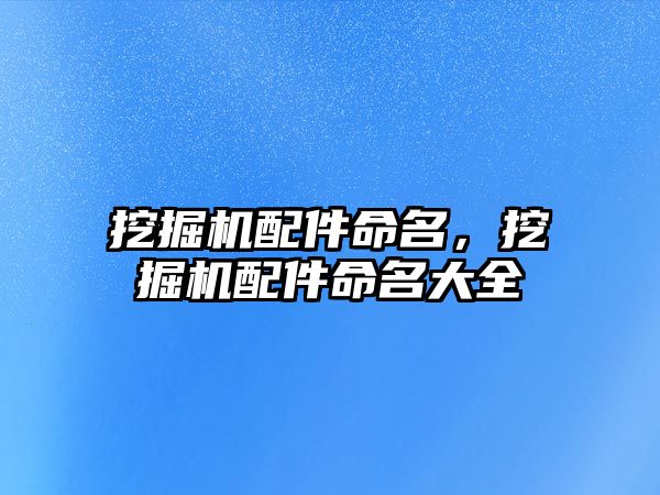 挖掘機配件命名，挖掘機配件命名大全