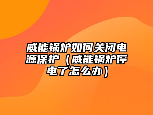 威能鍋爐如何關(guān)閉電源保護（威能鍋爐停電了怎么辦）