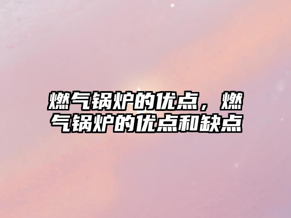 燃?xì)忮仩t的優(yōu)點，燃?xì)忮仩t的優(yōu)點和缺點