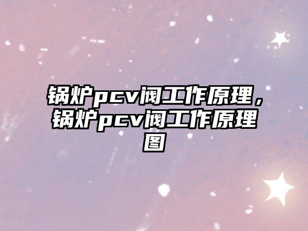 鍋爐pcv閥工作原理，鍋爐pcv閥工作原理圖