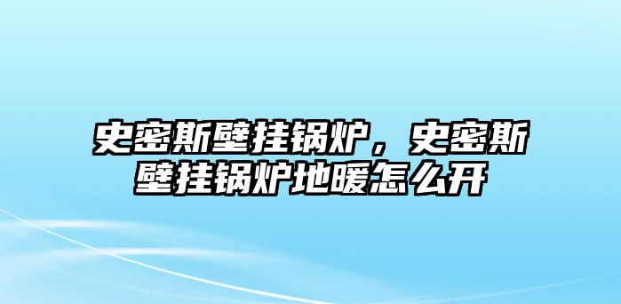 史密斯壁掛鍋爐，史密斯壁掛鍋爐地暖怎么開