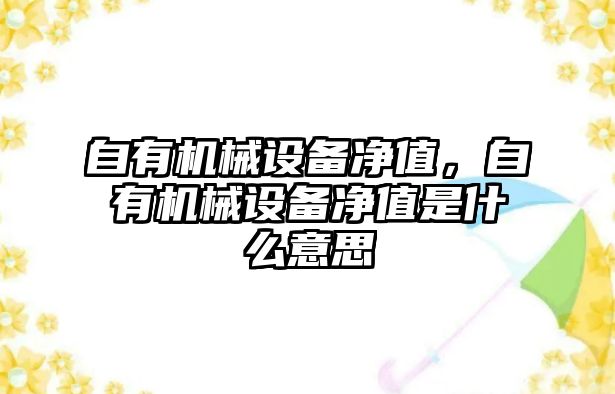 自有機械設(shè)備凈值，自有機械設(shè)備凈值是什么意思