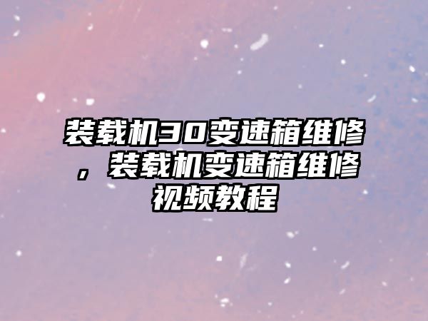 裝載機30變速箱維修，裝載機變速箱維修視頻教程