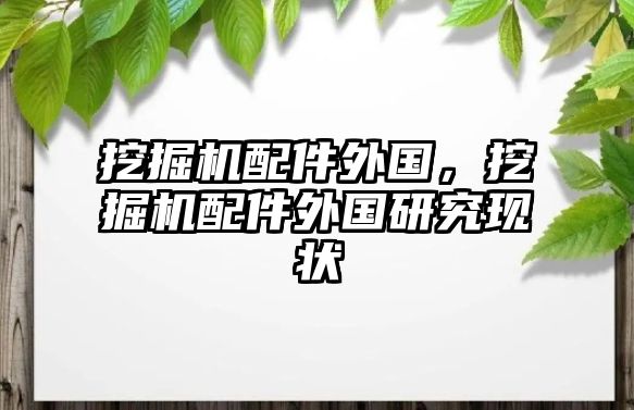 挖掘機配件外國，挖掘機配件外國研究現(xiàn)狀