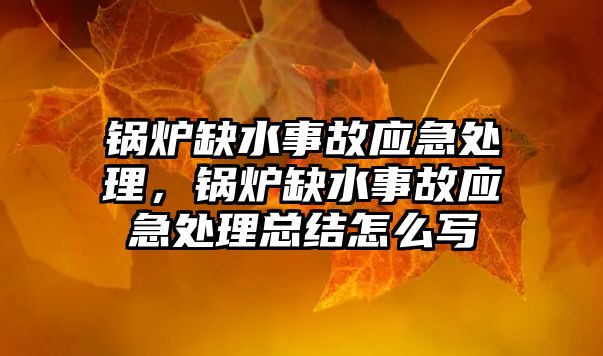 鍋爐缺水事故應(yīng)急處理，鍋爐缺水事故應(yīng)急處理總結(jié)怎么寫