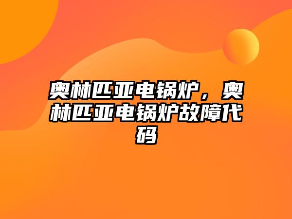 奧林匹亞電鍋爐，奧林匹亞電鍋爐故障代碼