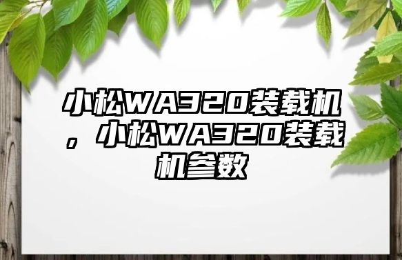 小松WA320裝載機(jī)，小松WA320裝載機(jī)參數(shù)