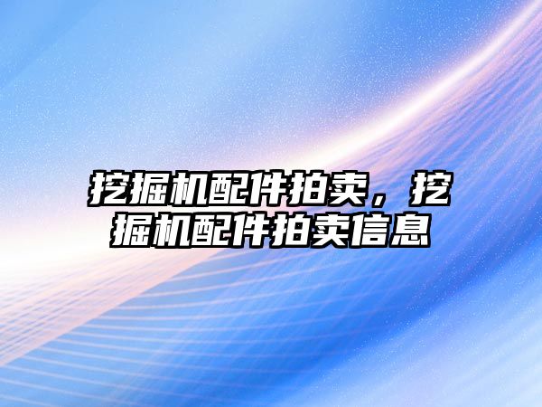 挖掘機配件拍賣，挖掘機配件拍賣信息