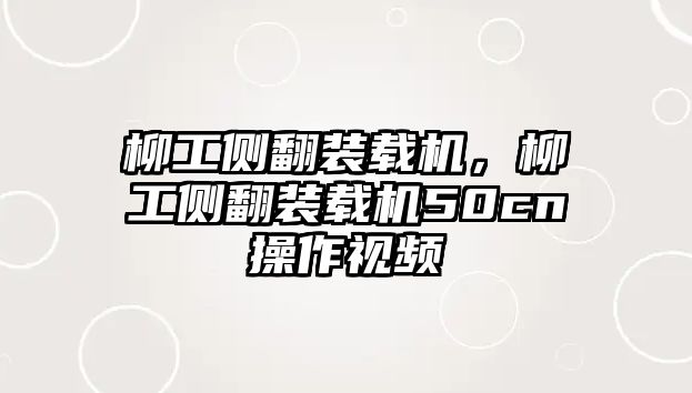 柳工側(cè)翻裝載機，柳工側(cè)翻裝載機50cn操作視頻