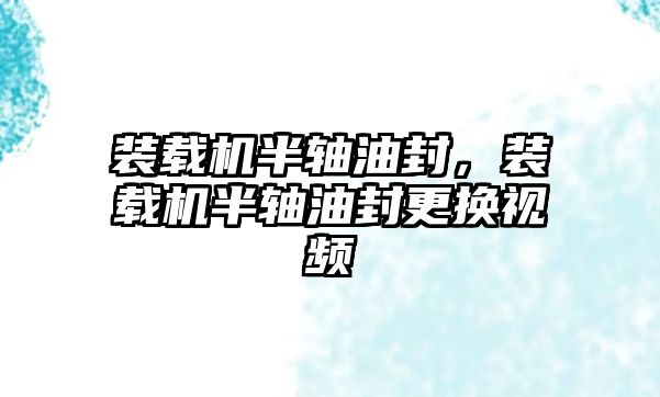 裝載機(jī)半軸油封，裝載機(jī)半軸油封更換視頻