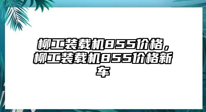 柳工裝載機855價格，柳工裝載機855價格新車