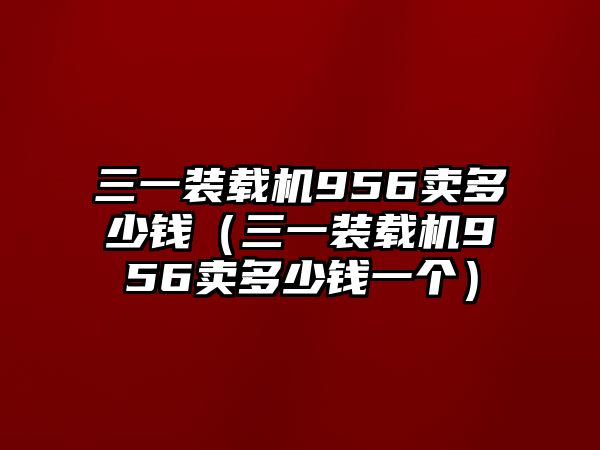 三一裝載機(jī)956賣多少錢(qián)（三一裝載機(jī)956賣多少錢(qián)一個(gè)）