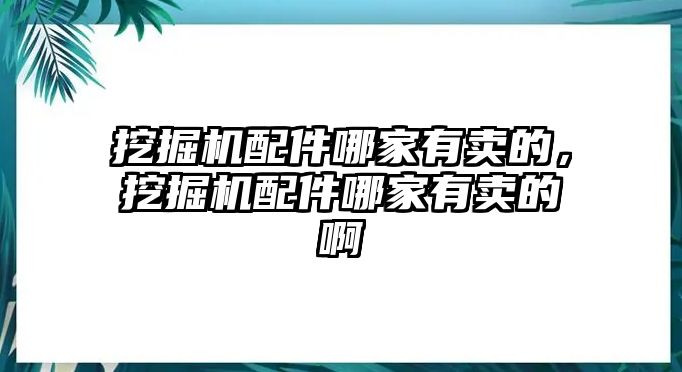 挖掘機(jī)配件哪家有賣的，挖掘機(jī)配件哪家有賣的啊