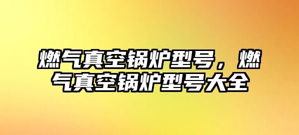 燃氣真空鍋爐型號，燃氣真空鍋爐型號大全