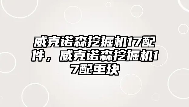 威克諾森挖掘機17配件，威克諾森挖掘機17配重塊