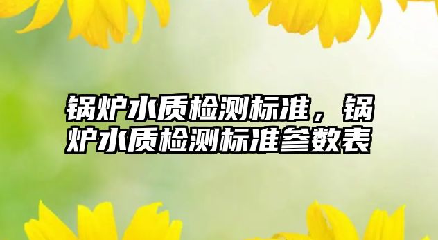 鍋爐水質(zhì)檢測(cè)標(biāo)準(zhǔn)，鍋爐水質(zhì)檢測(cè)標(biāo)準(zhǔn)參數(shù)表