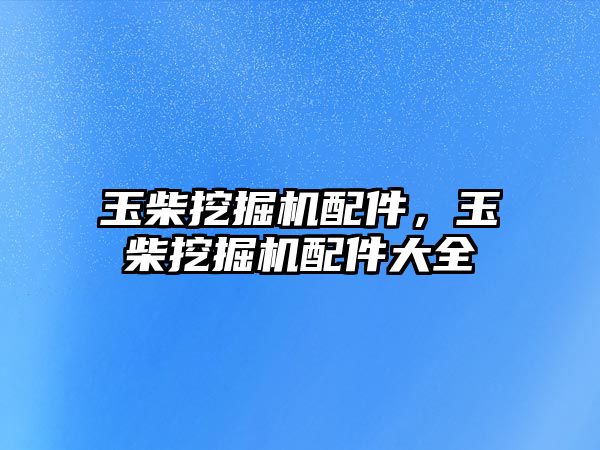 玉柴挖掘機配件，玉柴挖掘機配件大全