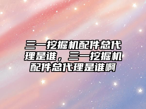 三一挖掘機配件總代理是誰，三一挖掘機配件總代理是誰啊