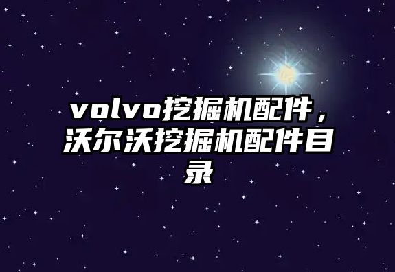 volvo挖掘機配件，沃爾沃挖掘機配件目錄