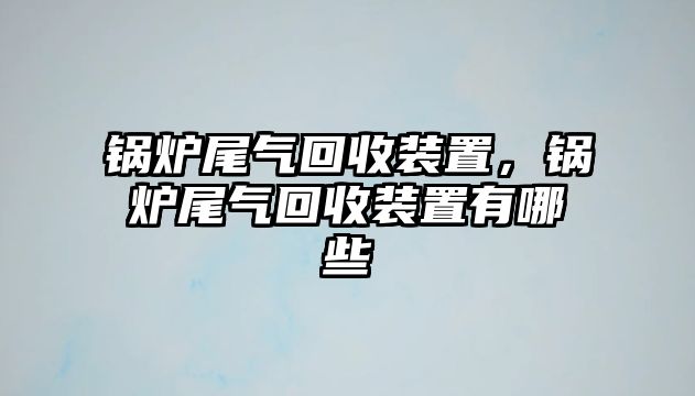 鍋爐尾氣回收裝置，鍋爐尾氣回收裝置有哪些