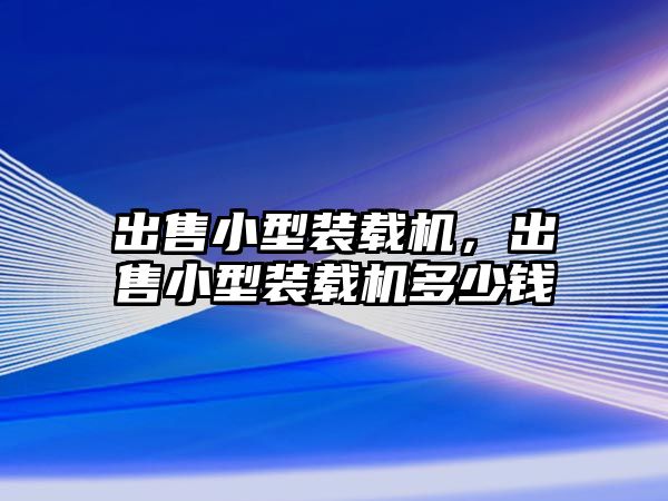 出售小型裝載機，出售小型裝載機多少錢