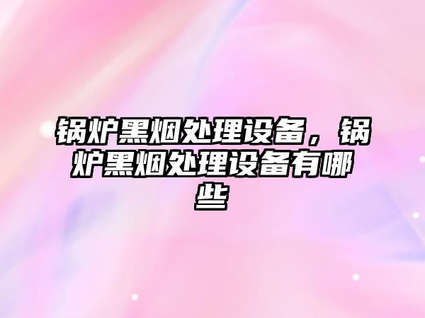 鍋爐黑煙處理設備，鍋爐黑煙處理設備有哪些