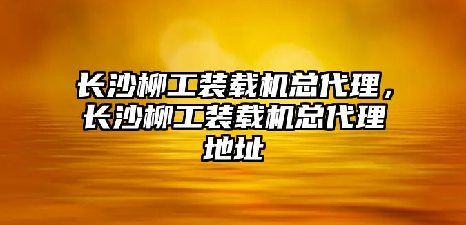 長沙柳工裝載機總代理，長沙柳工裝載機總代理地址