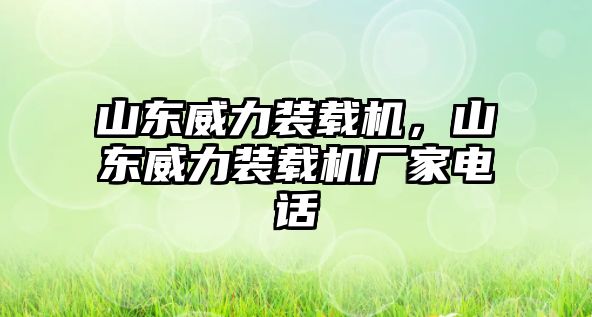 山東威力裝載機，山東威力裝載機廠家電話