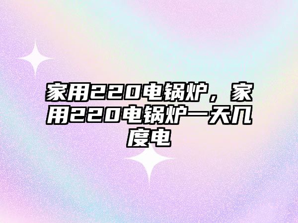 家用220電鍋爐，家用220電鍋爐一天幾度電