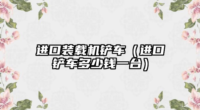 進(jìn)口裝載機(jī)鏟車(chē)（進(jìn)口鏟車(chē)多少錢(qián)一臺(tái)）