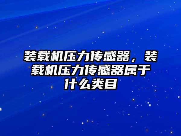 裝載機(jī)壓力傳感器，裝載機(jī)壓力傳感器屬于什么類(lèi)目