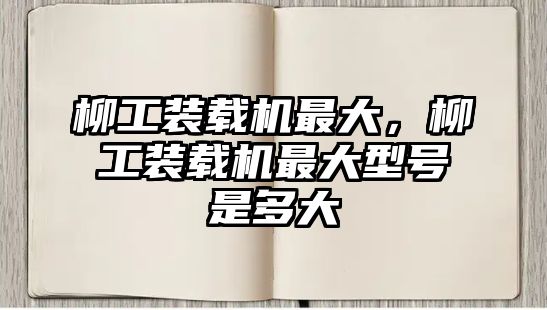 柳工裝載機(jī)最大，柳工裝載機(jī)最大型號是多大