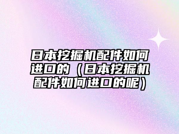 日本挖掘機配件如何進口的（日本挖掘機配件如何進口的呢）