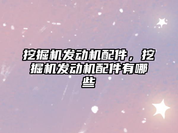 挖掘機發(fā)動機配件，挖掘機發(fā)動機配件有哪些