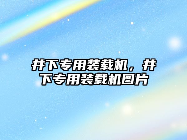 井下專用裝載機(jī)，井下專用裝載機(jī)圖片