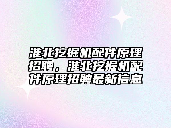 淮北挖掘機配件原理招聘，淮北挖掘機配件原理招聘最新信息