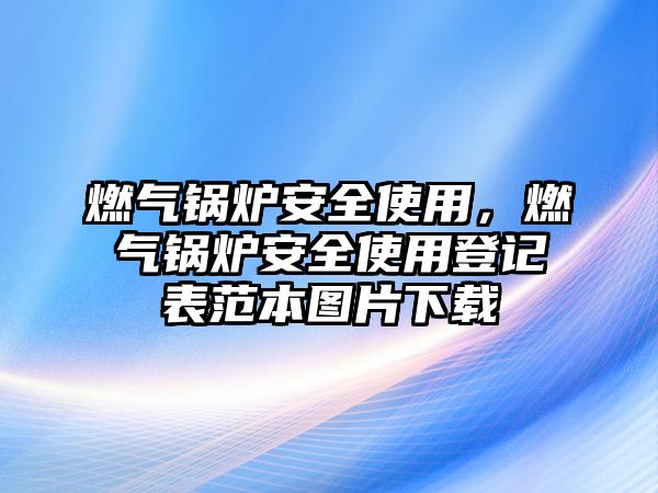 燃?xì)忮仩t安全使用，燃?xì)忮仩t安全使用登記表范本圖片下載