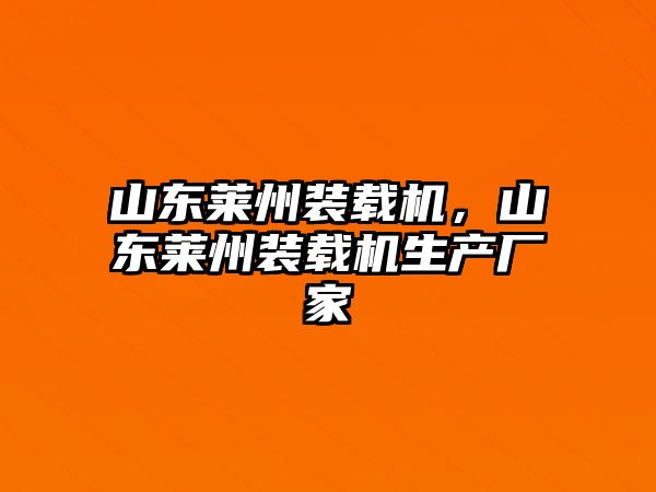 山東萊州裝載機(jī)，山東萊州裝載機(jī)生產(chǎn)廠家