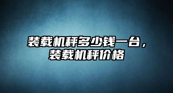 裝載機秤多少錢一臺，裝載機秤價格