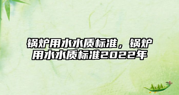 鍋爐用水水質(zhì)標準，鍋爐用水水質(zhì)標準2022年