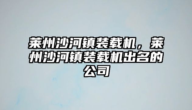 萊州沙河鎮(zhèn)裝載機，萊州沙河鎮(zhèn)裝載機出名的公司