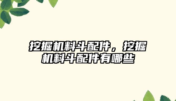 挖掘機料斗配件，挖掘機料斗配件有哪些