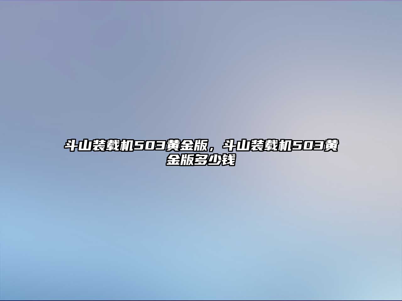 斗山裝載機(jī)503黃金版，斗山裝載機(jī)503黃金版多少錢