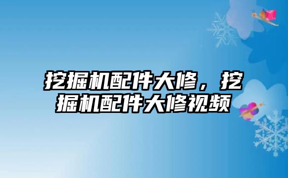 挖掘機配件大修，挖掘機配件大修視頻