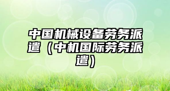 中國機械設備勞務派遣（中機國際勞務派遣）