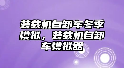 裝載機自卸車冬季模擬，裝載機自卸車模擬器