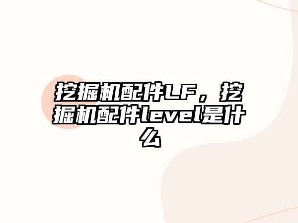 挖掘機配件LF，挖掘機配件level是什么